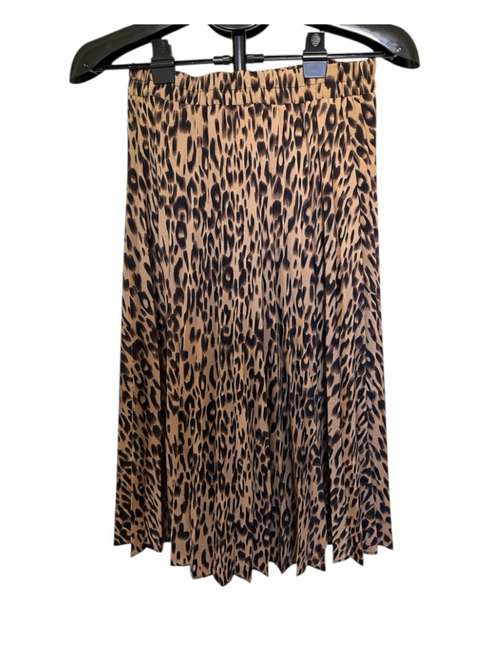 Leopard Print Pleated Midi Skirt | Size S | Y2K Boho Glam 🐆